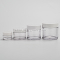 Pequeños tarros plásticos cosméticos personalizados de los envases de PETG con el tapón de rosca plástico